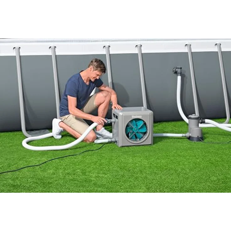 Bestway® Wärmepumpe Air Energy, 1.200 W, Elektrische Poolheizung für überirdische Pools, blau – Bild 3
