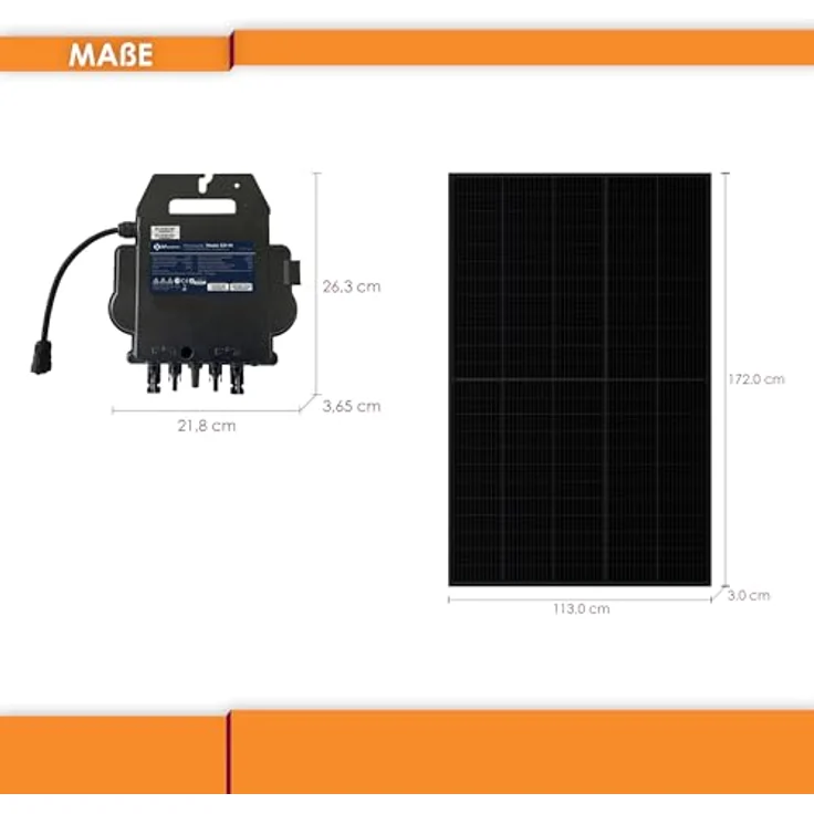 VALE Balkonkraftwerk 830Wp Full Black | APsystems 800 Watt Wechselrichter | Inkl. 5m AC-Kabel und Halterung – Bild 3