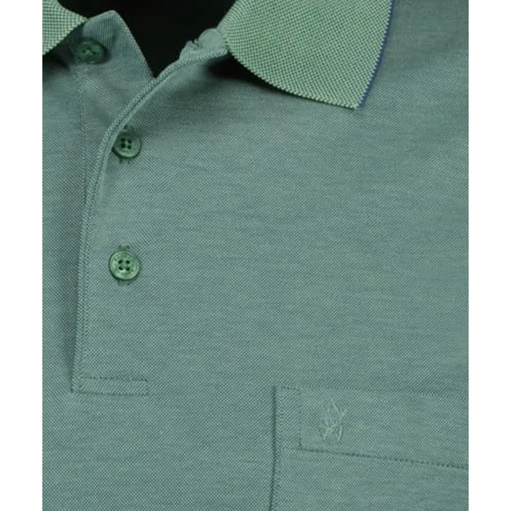 Ragman Polohemd für Herren, einfarbig, mit Brusttasche, Baumwollmischung, Grün, (3XL) – Bild 4