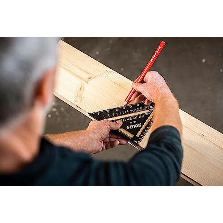 SOLA - RS 18-5in1 Zimmermannswinkel - Anschlagwinkel 18 cm - robuster Schreinerwinkel aus Aluminium mit metrischer Skala - Multifunktionswinkel: Lineal, Anschlagwinkel, Gehrungswinkel, Winkelmesser – Bild 4