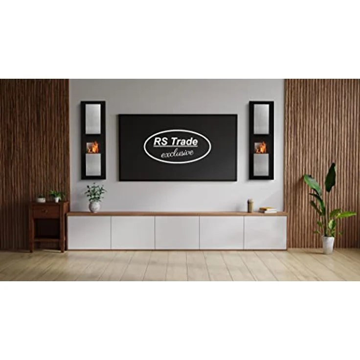 RS Trade® Exclusive Kreta Bioethanol Heizung Indoor Wandkamin Tischkamin Standkamin Ofen Edelstahl Deko Feuerstelle Feuersäule Feuerkorb, Umweltfreundliches Bio-Ethanol, Hochwertiges Material, Kein Schornstein nötig, Inkl. Wandaufhängung, Kostenfreie Retouren – Bild 3
