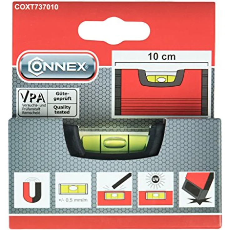 Connex COXT737010 Mini-Wasserwaage 10cm, magnetisch – Bild 3