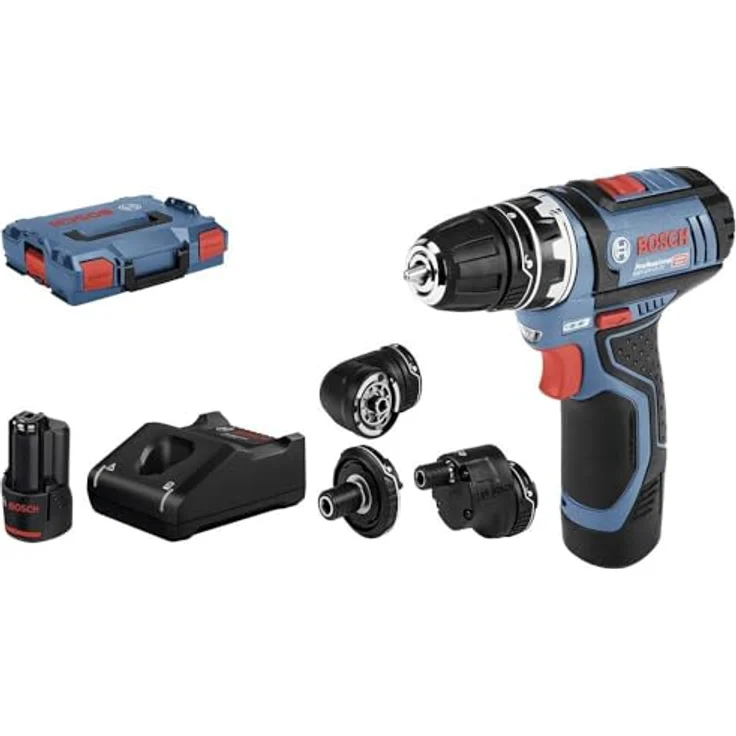 Bosch Professional GSR 12V-15 FC 12V System Akku Bohrschrauber (inkl. 2 x 2,0 Ah Akku, Schnellladegerät, Bohrfutteraufsatz, L-BOXX) – Bild 2