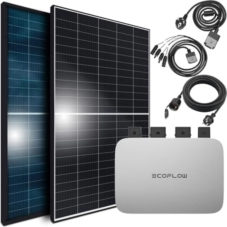 SUNNIVA® Balkonkraftwerk 850W/800W Solaranlage, 800W Ecoflow PowerStream Micro Wechselrichter mit Wifi & Bluetooth, 2x 425W Solarmodule, 5m Kabel, PV, Aluminiumrahmen, ARC-Glas, 30-jährige Garantie – Bild 5