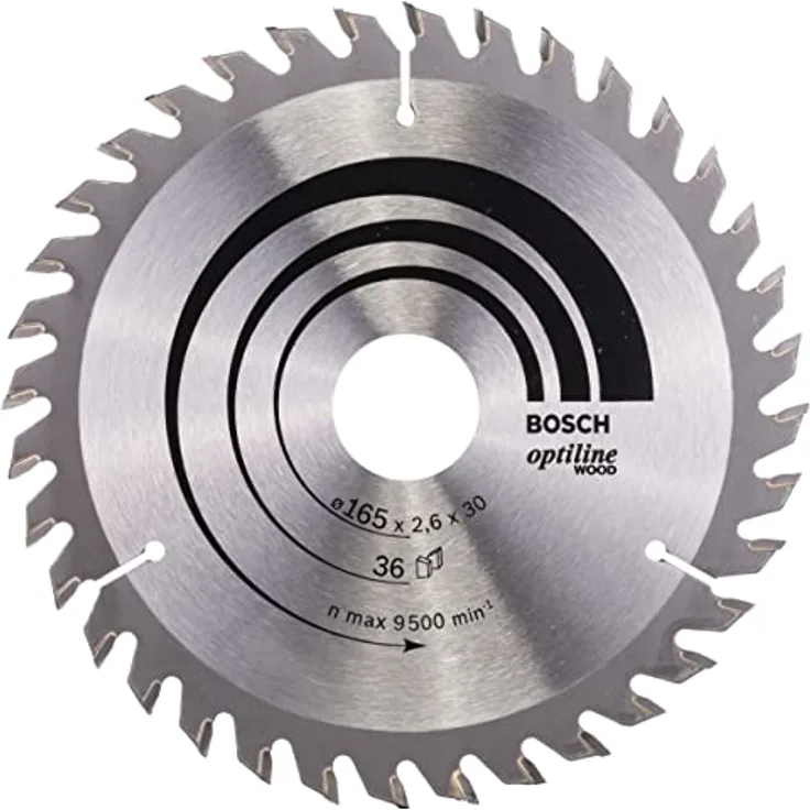 Bosch Professional 1x Kreissägeblatt Optiline Wood (Sägeblatt für Holz, Ø 165 x 30 x 2,6 mm, 36 Zähne, Zubehör Kreissäge)