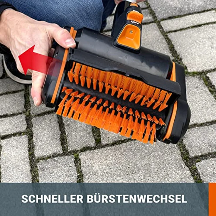WORX WG441E.9 Akku-Multi-Bürste 20V -multifunktionale Oberflächenbürste für Stein-& Holfzflächenreinigung & Unkrautentfernung -integrierter Wasseranschluss -PowerShare kompatibel-ohne Akku & Ladegerät – Bild 5