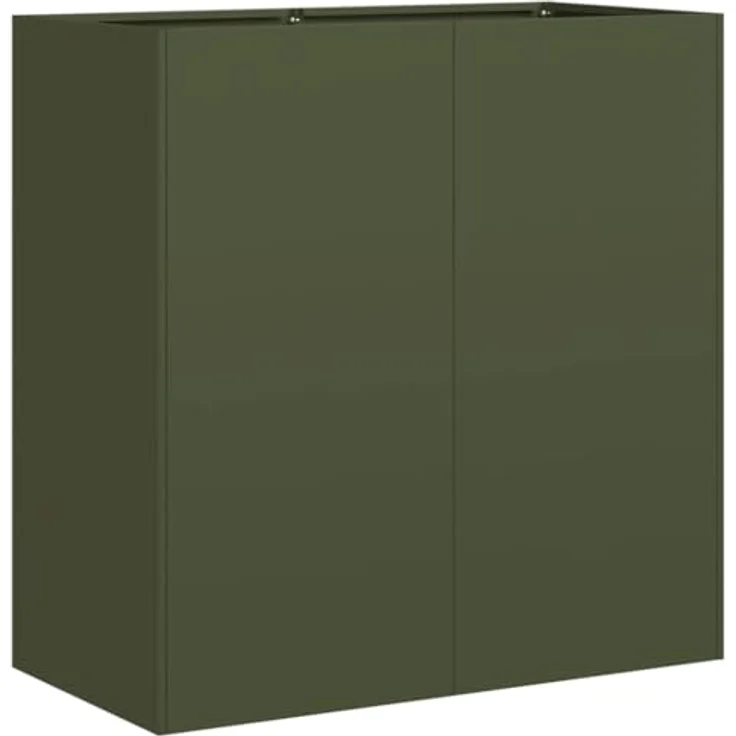 vidaXL Pflanzkübel Olivgrün 80x40x80 cm Kaltgewalzter Stahl, Garten-Garten-Pflanzkübel, Hochbeet – Bild 1