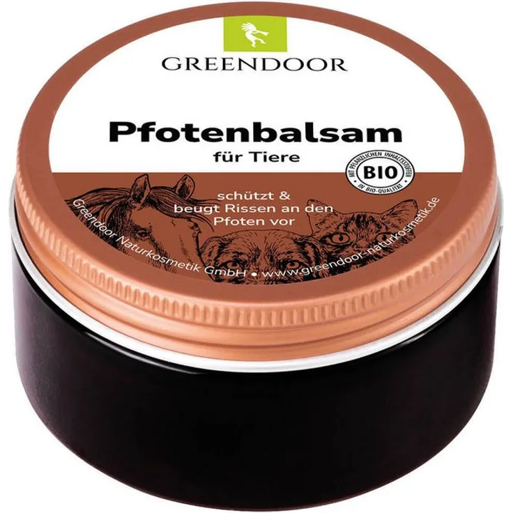 GREENDOOR Pfotenpflege Pfotenbalsam für Tiere, 100% natürlich, vegan, wasserfrei, ergonomisch und ungiftig