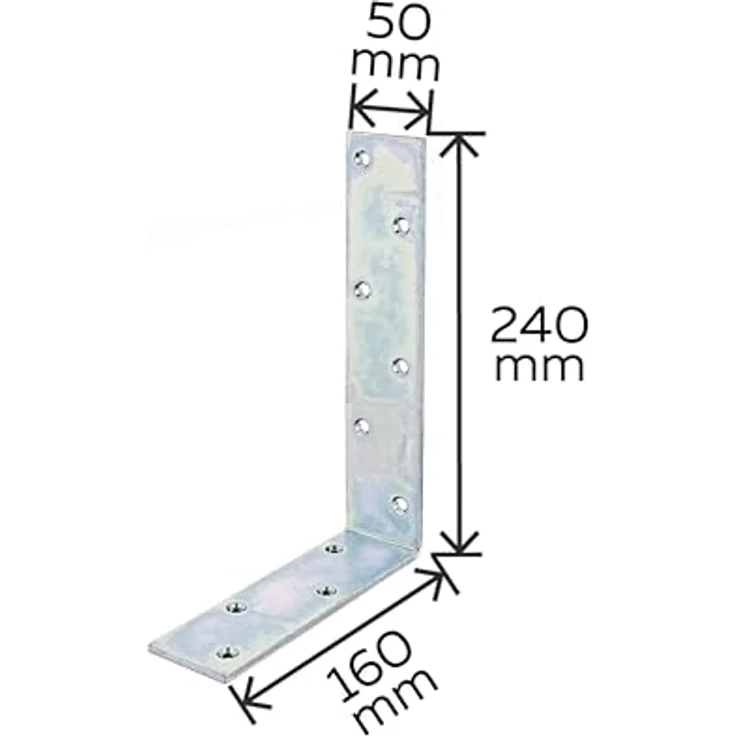GAH Alberts Balkenwinkel, Gelb verzinkt, 160 x 240 x 50, Winkel für Balken, ungleichs... – Bild 3