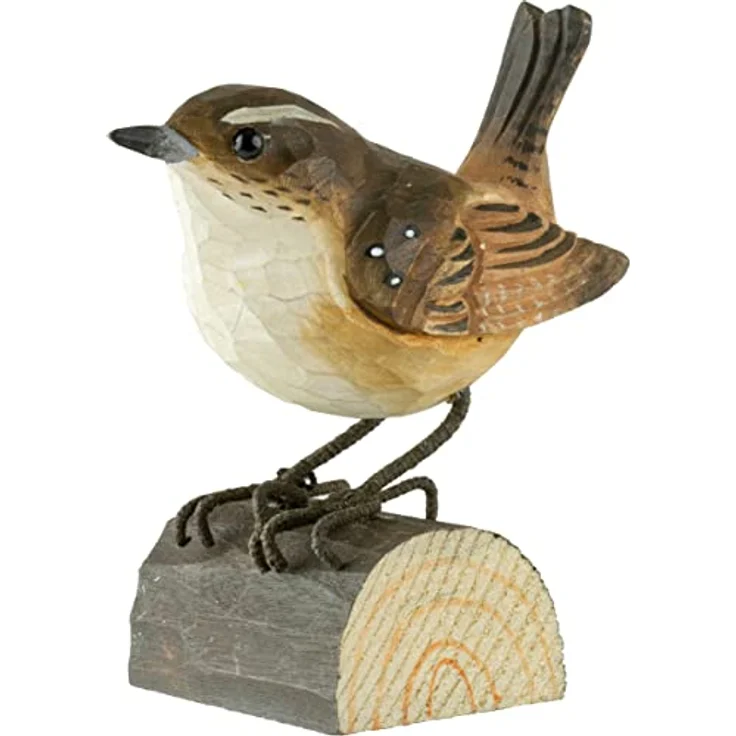 WILDLIFEGARDEN Wildlife Garden WG413 DecoBird Zaunkönig - Handgeschnitzter Dekorative Vogel aus Holz - Kleine Europäische Vögel, Schwedisches Design, Lindenholz, Umweltfreundliche Farbe – Bild 1