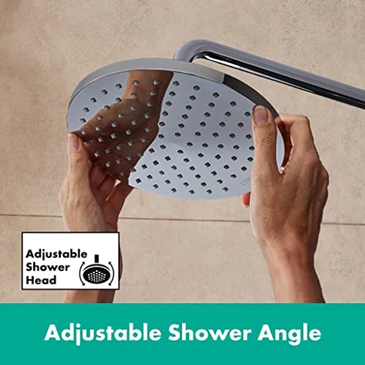hansgrohe Regenduschkopf Vernis Blend, 20cm, 1 Strahlart wassersparend, runde Kopfbrause EcoSmart in Chrom – Bild 7