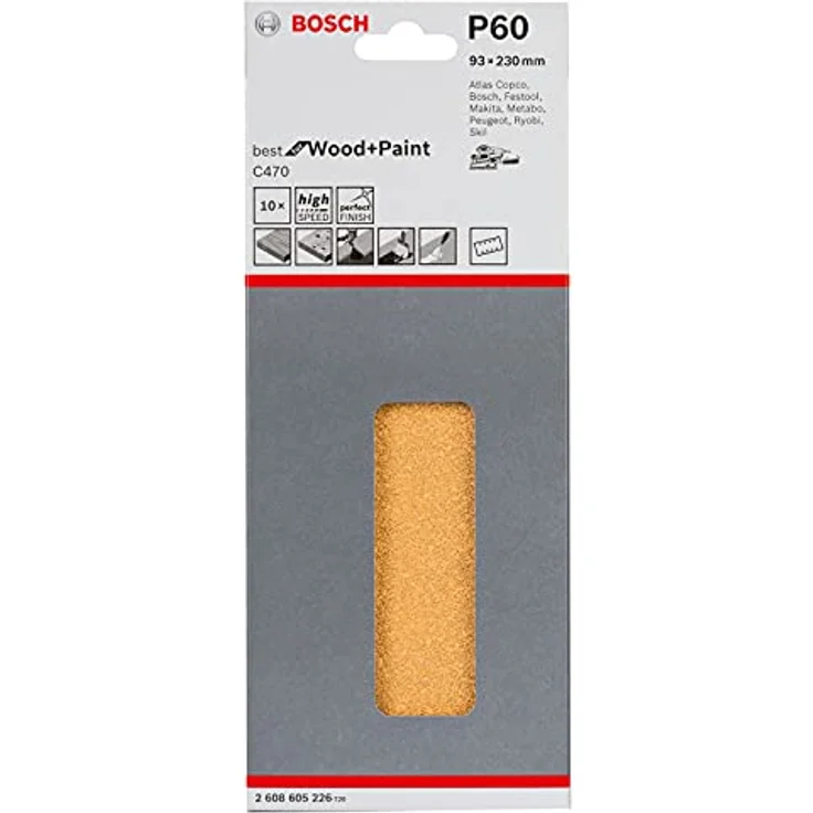 Bosch Professional Schleifblatt für Schwingschleifer Holz und Farbe Best for Wood and Paint (10 Stück, Körnung 80, C470) – Bild 9