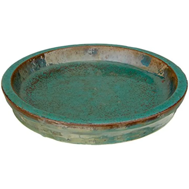 Dehner Blumentopf-Untersetzer, rund, Ø ca. 24 cm, Keramik, glasiert, grün