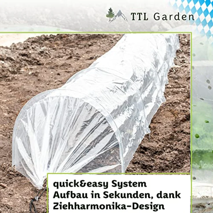 TTL GARDEN Quick&Easy Beettunnel 300x45x30cm, PE Folie für Frühbeet Effekt, ideal für Gemüse und Jungpflanzen – Bild 3