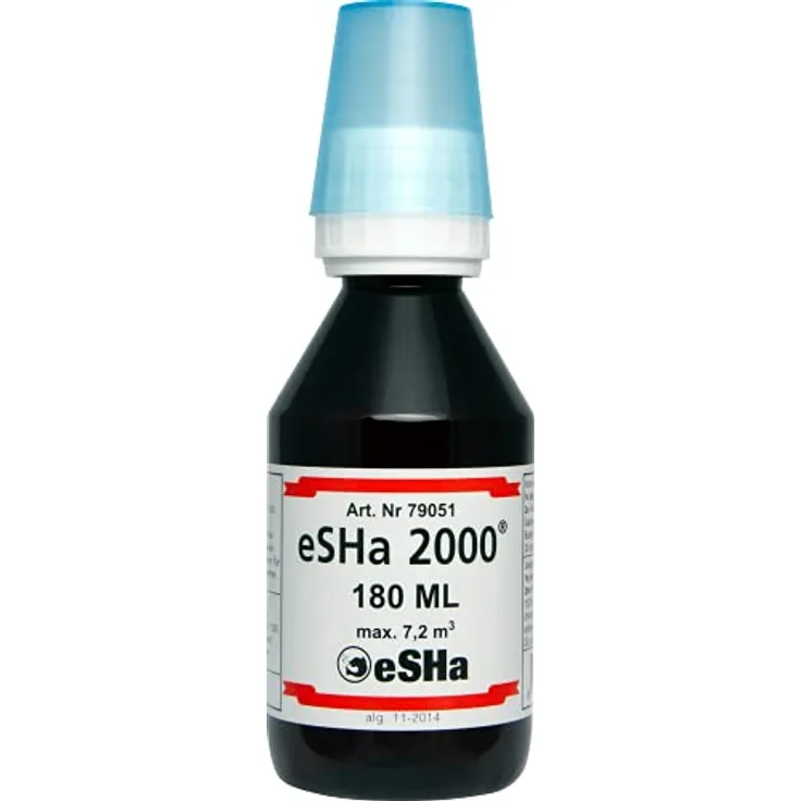 eSHa Labs eSHa 2000 – Breitbandheilmittel gegen Verpilzungen, Flossenfäule und bakterielle Krankheiten, 180 ml, für Teich- und Aquarienfische
