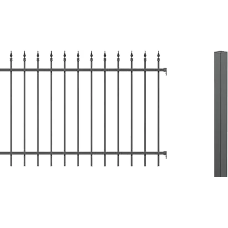 Alberts Zierzaun Komplettset Chaussee, anthrazit, Höhe 120 cm, Länge 6 m, zum Einbetonieren – Bild 1