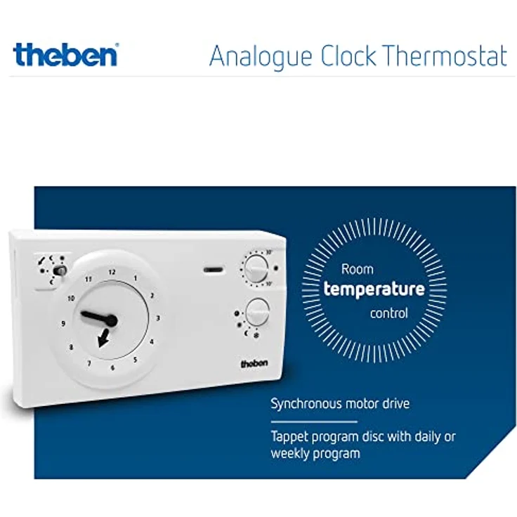 Theben 7220030 RAM 722 (Ramses) - analoges Uhrenthermostat mit Tages- und Wochenprogramm, Raumtemperaturregler, Raumregler, Thermostat – Bild 2