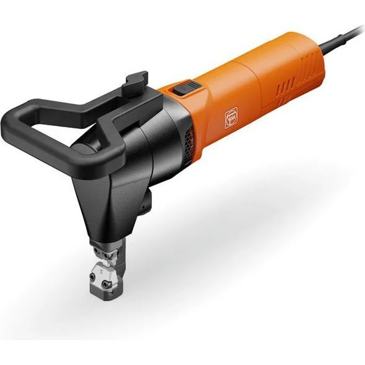 Fein Elektroblechschere Knabber, kompakte Trapezblechschneider mit QuickIN-Schnellwechselsystem, 360° drehbare Schneidrichtung, 0,7 mm Edelstahl, 5 Meter Kabel