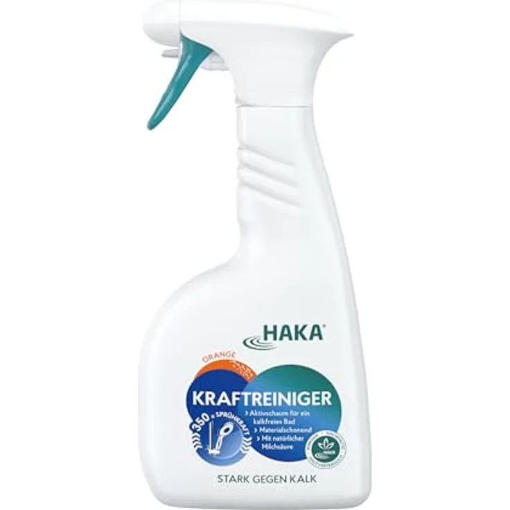 HAKA Kraftreiniger Spray 500ml, Badreiniger mit natürlicher Milchsäure, biologisch abbaubar und materialschonend