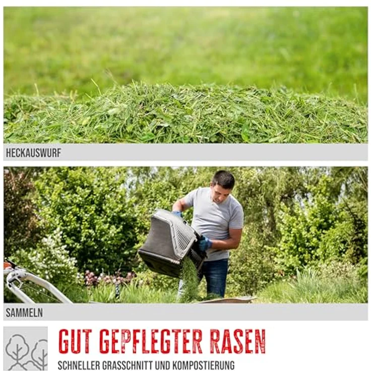 Güde Motor Rasenmäher ECO Wheeler 390 1.6 R, Benzin-Rasenmäher mit 4-Takt Power-Engine, 3-facher Schnitthöhenverstellung und 35L Grasfangsack – Bild 4