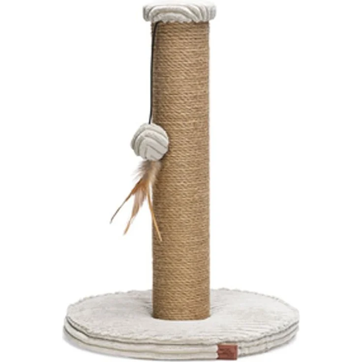 Designed By Lotte Kratzbaum Ribbed - Kratzbaum - Hellgrau - Mit Juteseil - Inklusive Katzenspielzeug