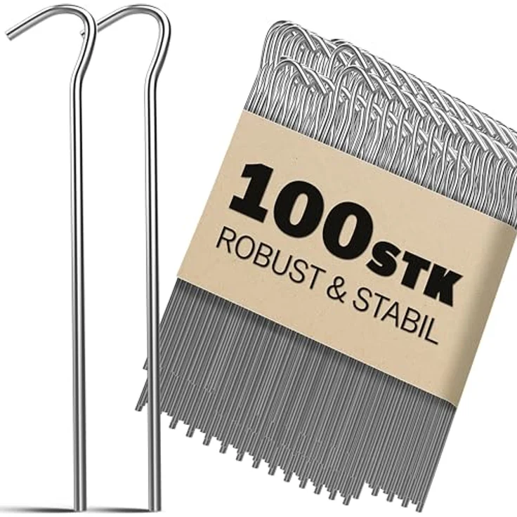 Heringe Erdnagel Ø 3,5mm Stahl verzinkt Bodenanker 100er Set – Bild 2