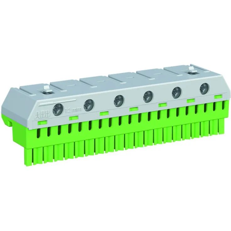 Striebel & John 2CPX062762R9999 ZK206G Klemmenblock, flexibel für PE Quick-Steckträger, 25 mm², grün, werkzeuglose Montage, 20 Klemmen 1,5-4 mm², 6 Klemmen 2,5-25 mm² – Bild 1