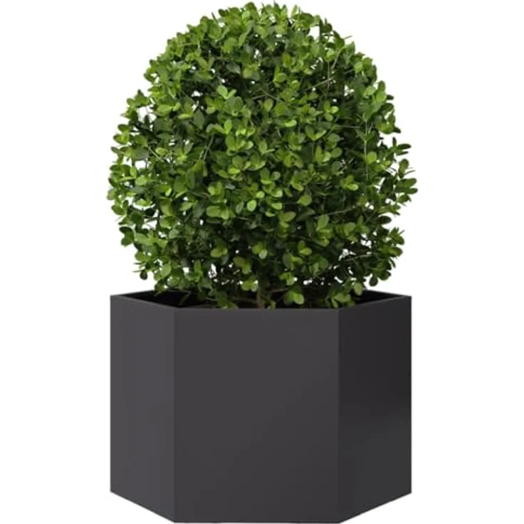 vidaXL Pflanzkübel Schwarz Sechseckig 69x60x45 Stahl - Witterungsbeständig und geräumig – Bild 3