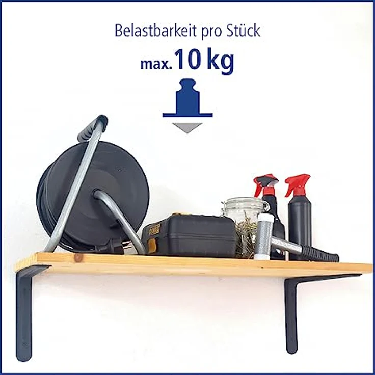 Element System 18133-00148 Regalkonsole Arena-Regalträger - 5 Größen - 3 Farben - 2 Stück-weißaluminium - 80 x 120 mm, 80x120 mm – Bild 4