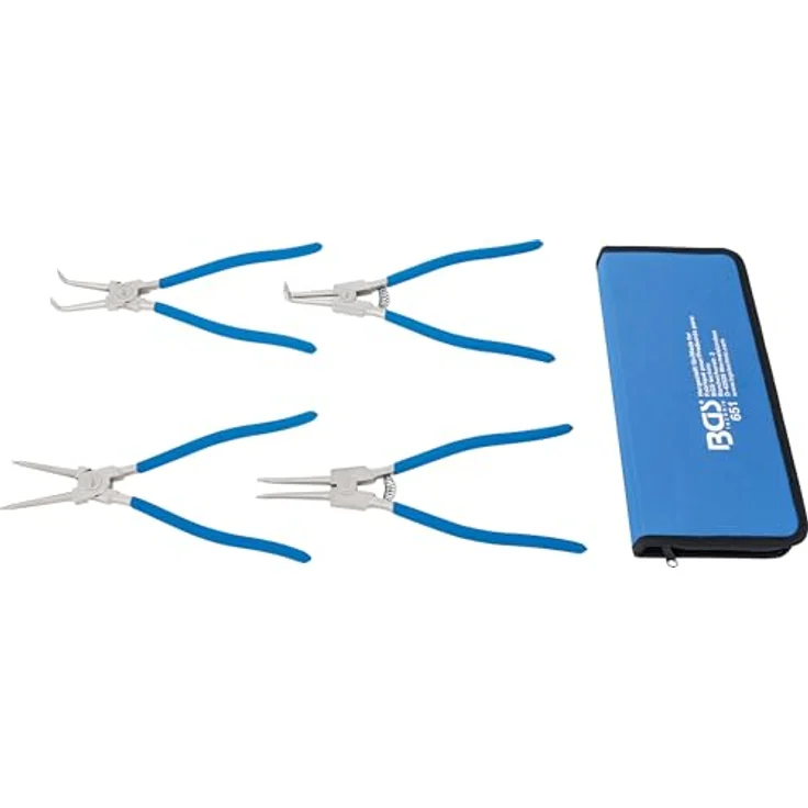 BGS 651 | Sprengringzangen-Satz | 4-tlg. | 300 mm | Seegering-Zangen | gebogen | gerade | rutschhemmend | inkl. Tasche – Bild 4