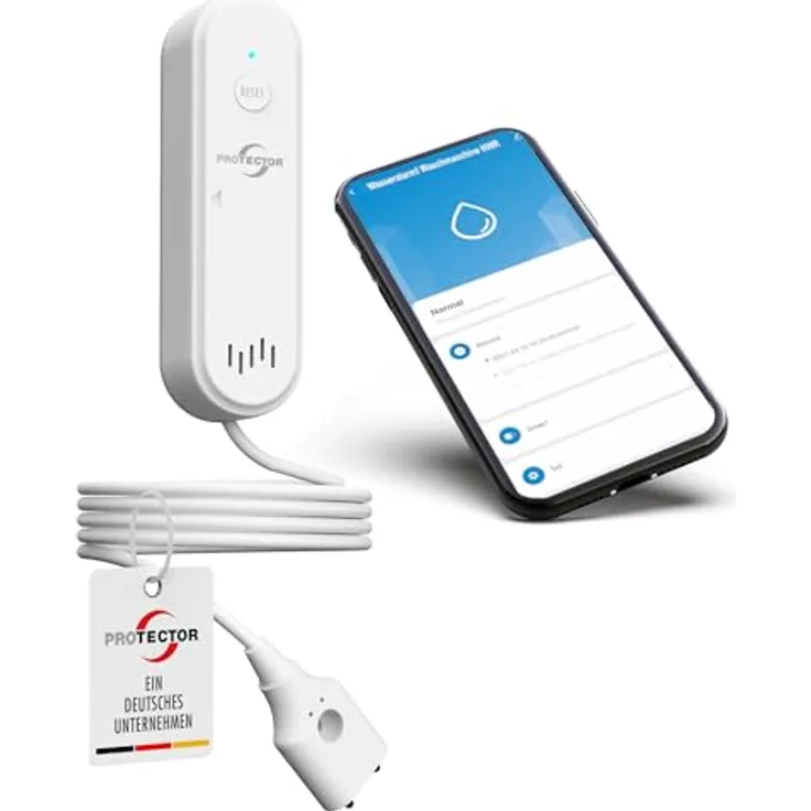 Protector WA-2 Wassermelder mit WLAN-Alarmweiterleitung und App-Steuerung, kompakt