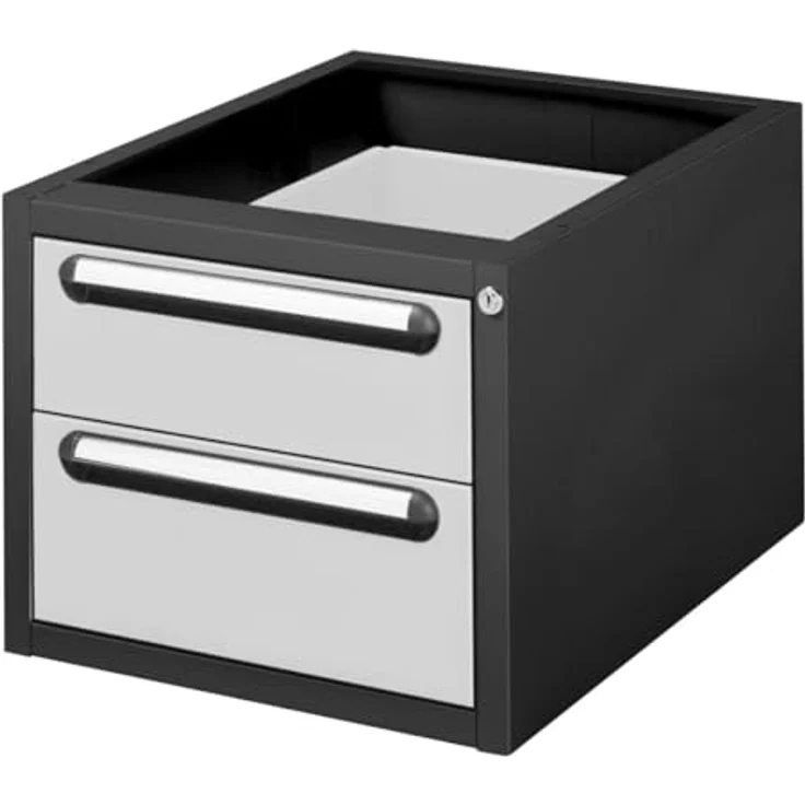 STIER Unterschrank Container Premium, 2 Schubladen mit zentralem Stiftzylinderschloss, BxTxH 480x600x395 mm – Bild 1