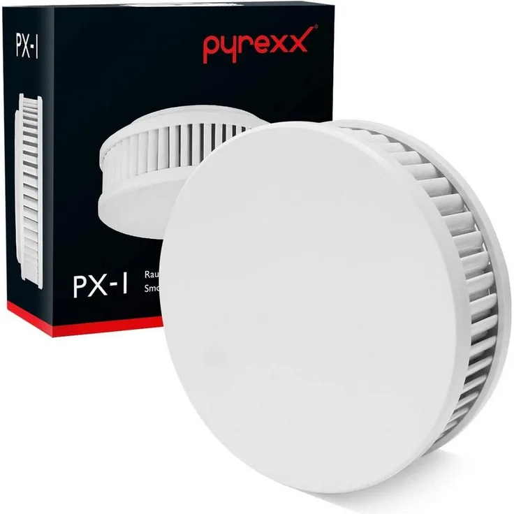 Pyrexx PX-1 Rauchwarnmelder Weiß - 4er Set mit Hitze-Warnfunktion und zertifizierter Montage