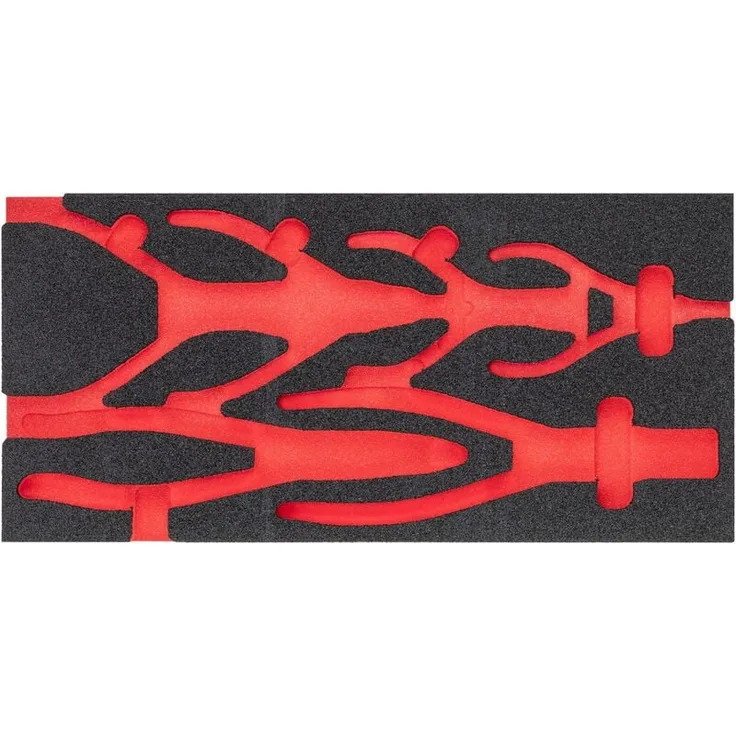 Vigor Weichschaumeinlage V4999N-L, leer, für System-Koffer, Maße 393 mm x 188 mm x 35 mm, resistant gegen Öl und Fett, für perfekte Werkzeugorganisation