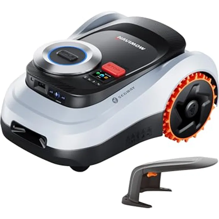 NAVIMOW Navimow i215 LiDAR Mähroboter ohne Begrenzungskabel für 1500 m², Geländereifen für 45 % Neigung, Dual System in Schwarz, Orange, Blau