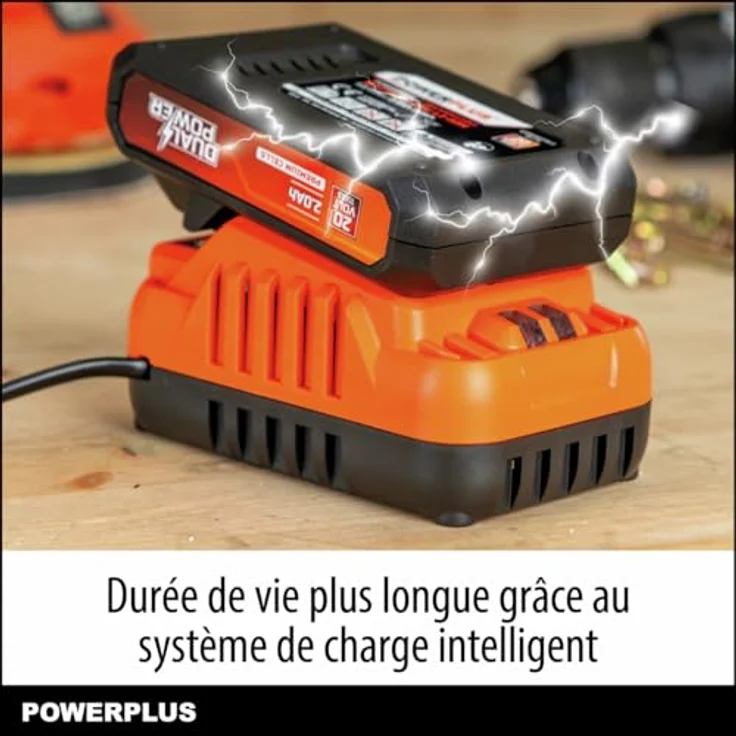 VARO Wiederaufladbare Lithiumbatterie Powerplus 2 Ah, Li-Ion Akku in Orange für Werkzeug – Bild 5