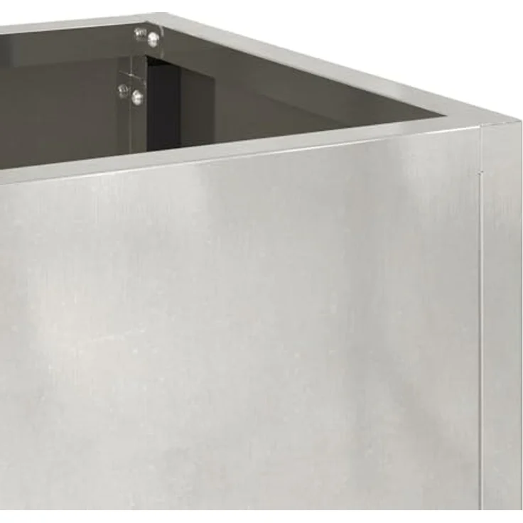vidaXL Hochbeet 100x26x82 cm, rechteckiger Pflanzkübel aus gebürstetem Edelstahl, silber für drinnen und draußen – Bild 8