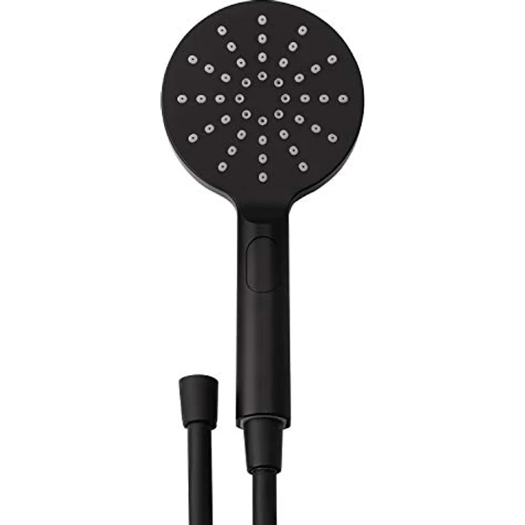 aquaSu Brausegarnitur Acana, Handbrause-Set, Schwarz, 3 Strahlarten, Anti-Kalk, 150 cm Brauseschlauch – Bild 3