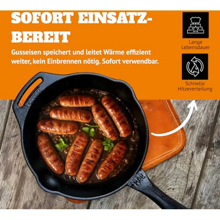 Petromax Grill-Feuerpfanne fp40-t - mit Stiel - D: 40cm - Gusspfanne - 4,7l – Bild 4