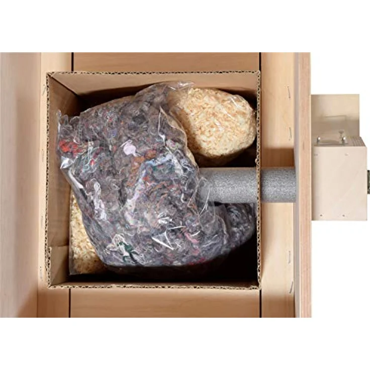 Luxus-INSEKTENHOTELS 28275e Großer Hummelnistkasten - Hummelhaus aus Holz - Hummelkasten inkl Nistmaterial - Hummelhotel mit Bitumendach - Insektenhotel - Natur - 51 x 43 x 36 cm - Preisvergleich – Bild 3