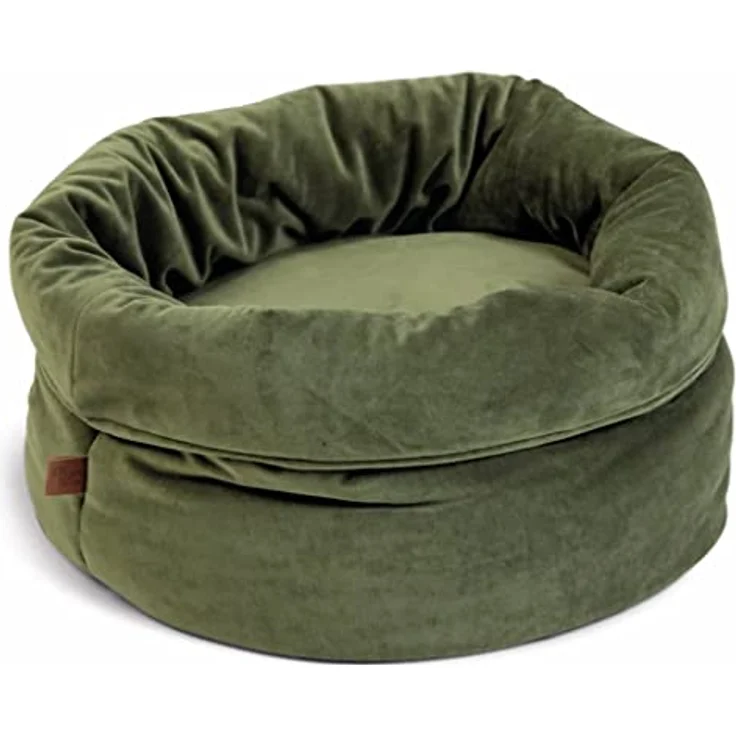 Designed by Lotte DBL Fluco, Katzenkorb, Samt, grün, 45x45x35 cm – Bild 1