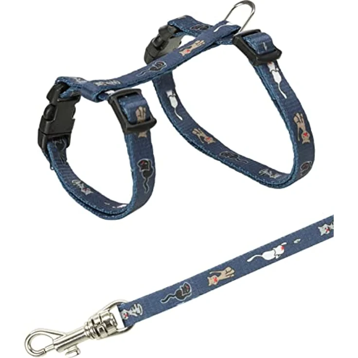 Trixie 4144 Kätzchengeschirr mit Leine, Nylon, 21–33 cm/8 mm, 1,20 m, farblich sortiert,1 Stück – Bild 4