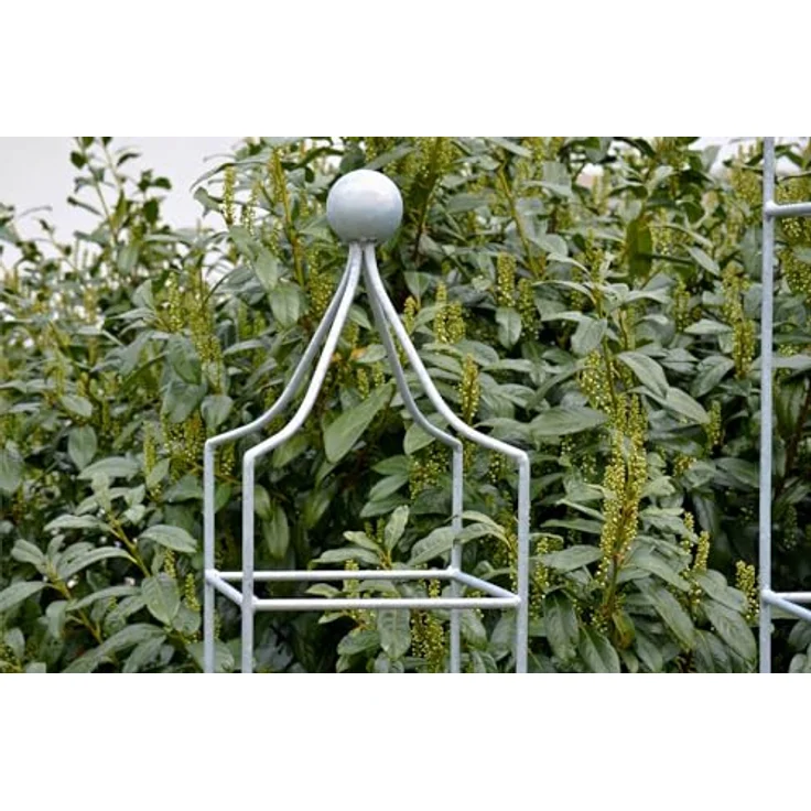 ELEO Obelisk Catania Klein Feuerverzinkt, Rankhilfe aus massivem Metall, 150 cm x 29 cm, silbrig-matt – Bild 3
