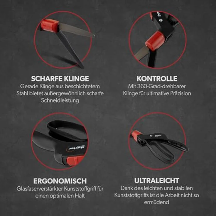 siwitec Grasschere SG-13 für das Schneiden von Rasenkanten mit 360° drehbaren Schneidkopf | Rasenkantenschere | Strauchschere | Gartenschere | Rasenschere – Bild 5