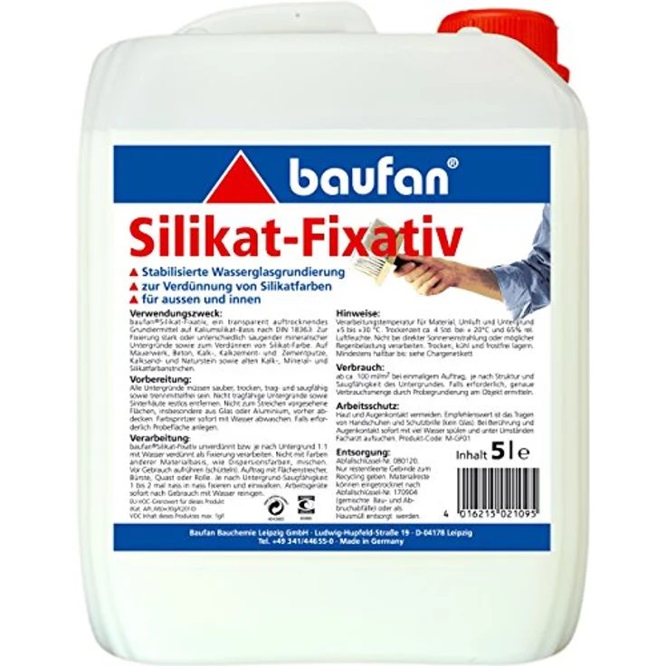 Baufan Silikat Fixativ Grundierung Wasserdampfdiffusionsfähig Für Innen und Außen 5L – Bild 2