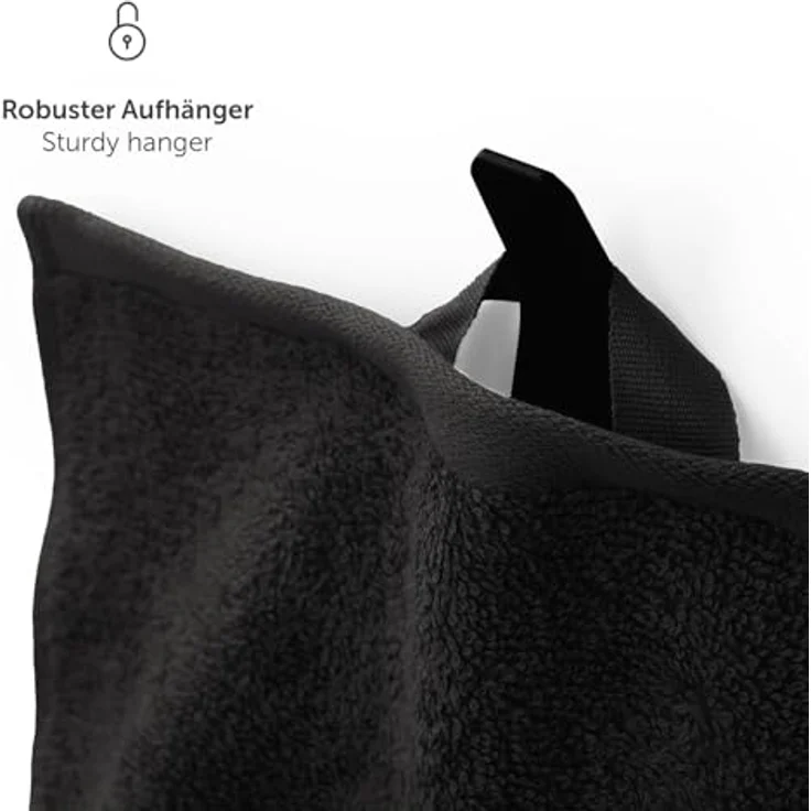 Blumtal Saunatuch, Schwarz, 80x200 cm, Oeko-Tex® Standard 100, 100% Baumwolle, 500 g/m², weich und formstabil – Bild 8