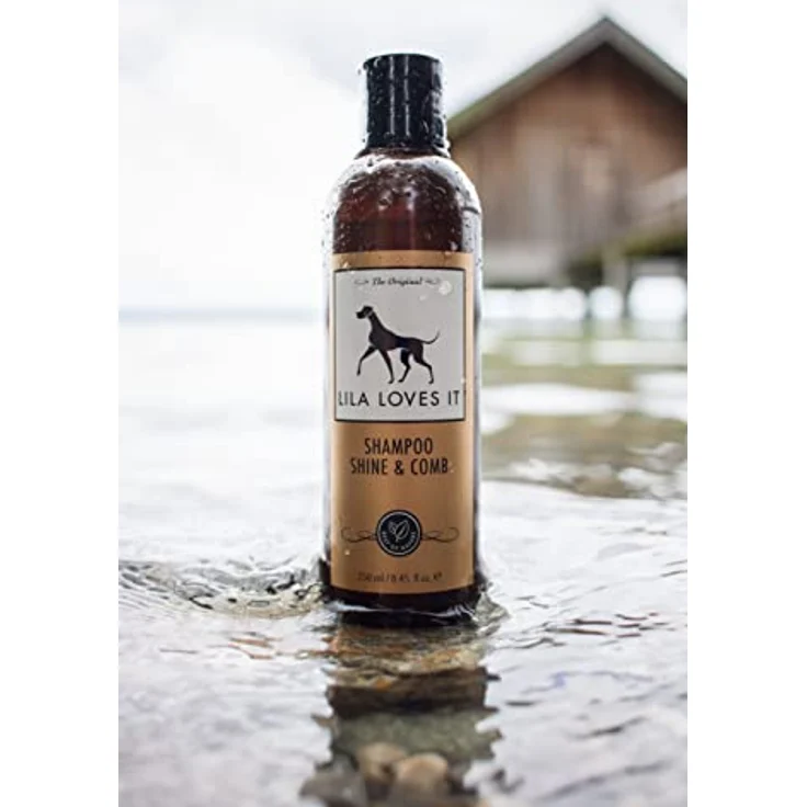 Shampoo für Hunde - natürliche Fellpflege, mit Argan- und Lavendelöl, vegan, ohne Parabene, ohne Parfum & ohne Silikon, SHAMPOO SHINE & COMB von LILA LOVES IT, 250 ml – Bild 3