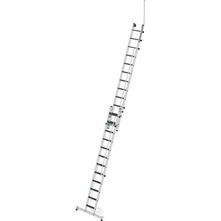 MUNK Stufen-Seilzugleiter 2-teilig mit Ausstiegsholm 2x12 Stufen