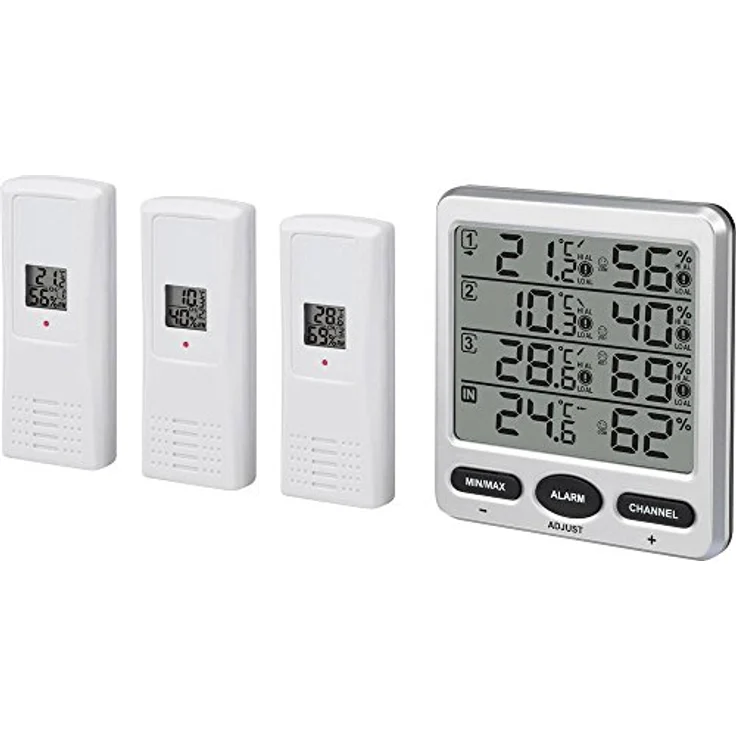 Renkforce Funk-Thermo-/Hygrometer Silber – Bild 1