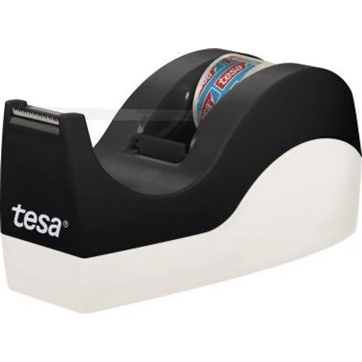 Tesa Tischabroller tesafilm Orca Schwarz inkl. Klebefilmrolle 33m x 19mm